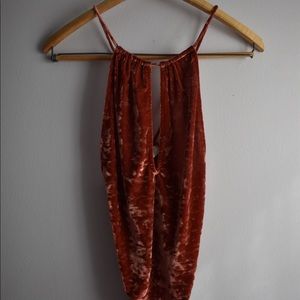 Out From Under Velvet Rust Bodysuit